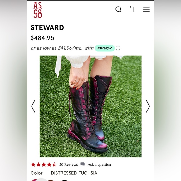 A.S.98 Shoes - A.S.98 Steward Distressed Fuchsia 38. NWT